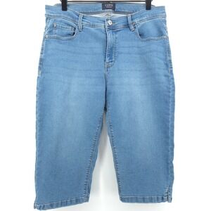 Curve Appeal Womens Capri Jeans 12/31 Blue Stretch Denim Cropped Pants Casual